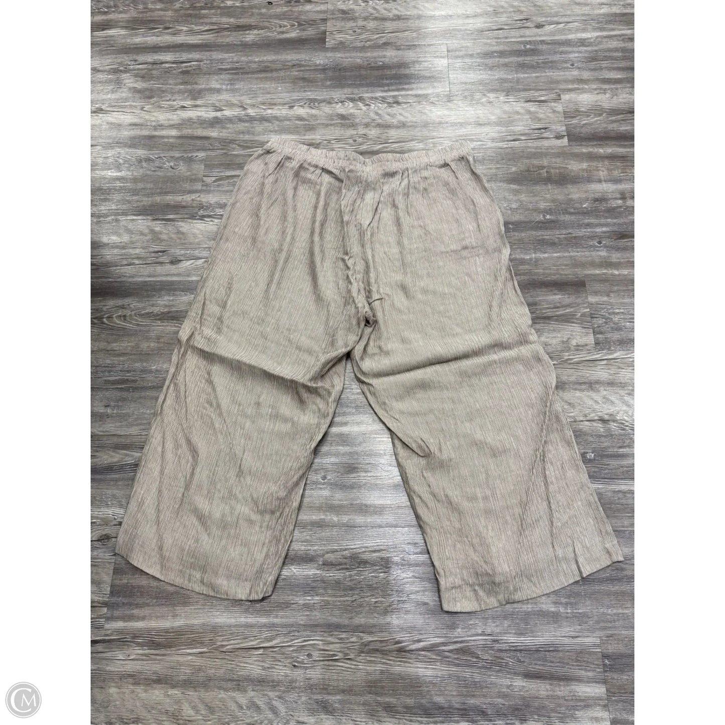 Pants Wide Leg By Modern Works In Brown & Cream, Size: 3x