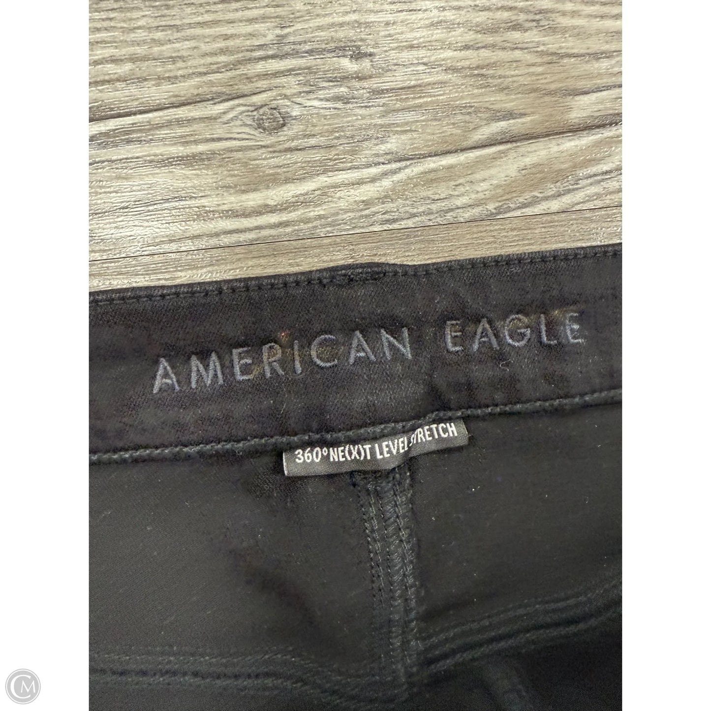 Jeans Skinny By American Eagle In Black Denim, Size: 22