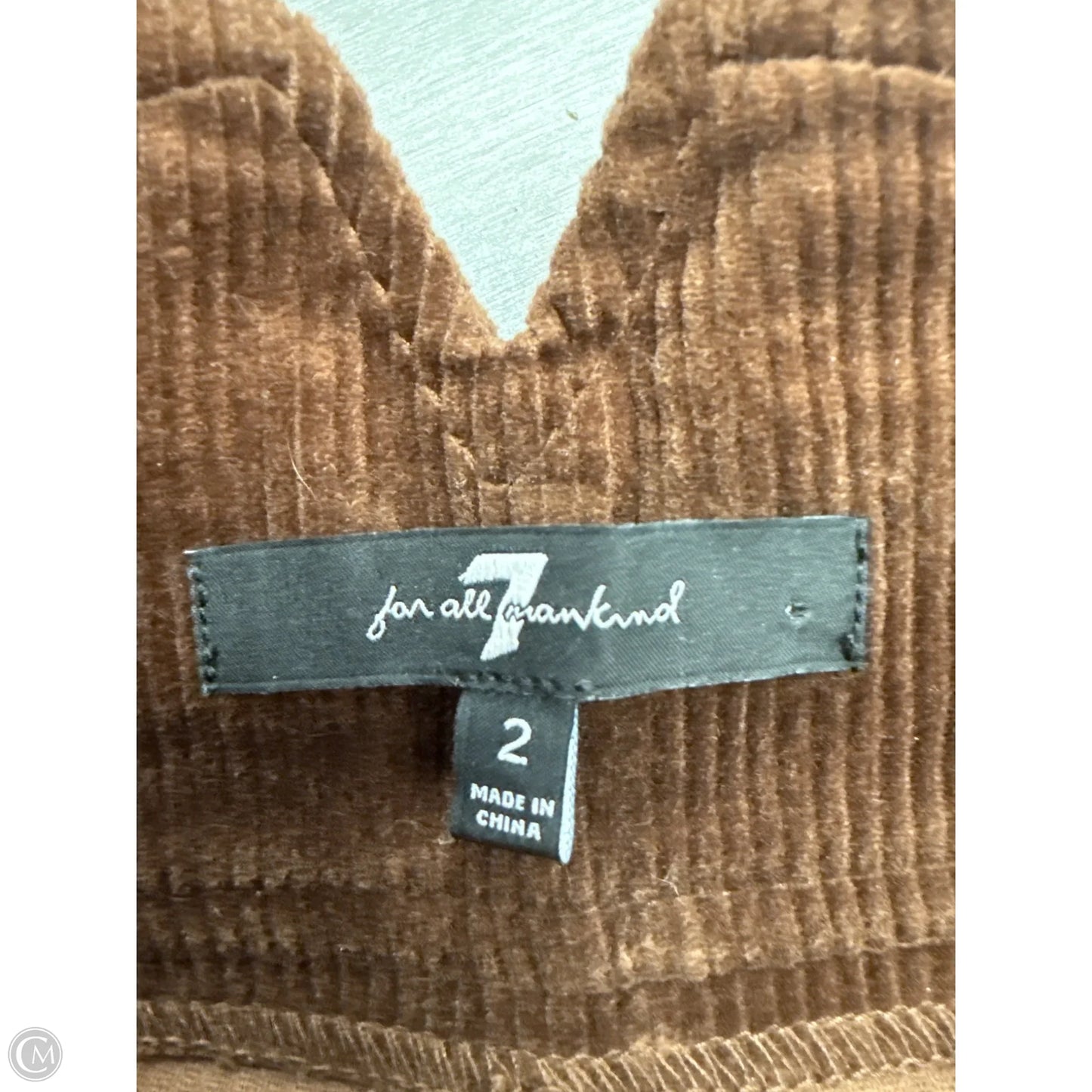 Pants Corduroy By 7 For All Mankind In Brown, Size: 2