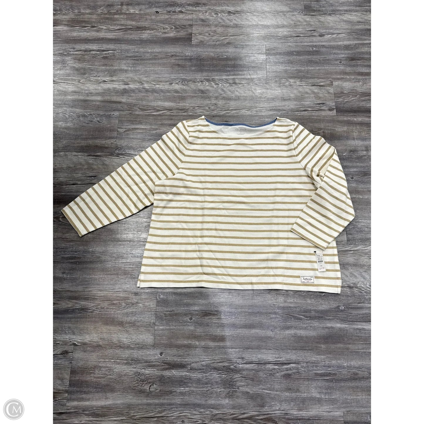 Top Long Sleeve Basic By Talbots In Gold & Tan, Size: 3x