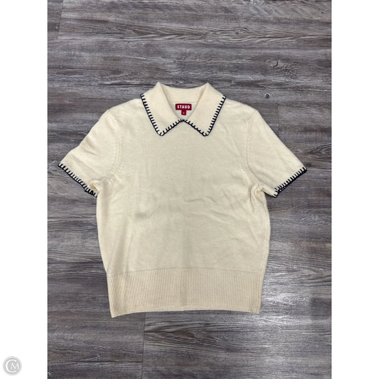 Sweater Short Sleeve By Staud In Black & Cream, Size: M