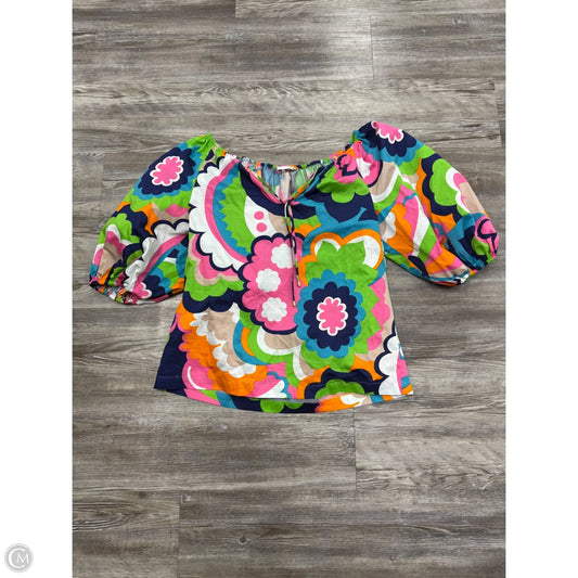 Top Short Sleeve By Trina Turk In Green & Pink, Size: Xs