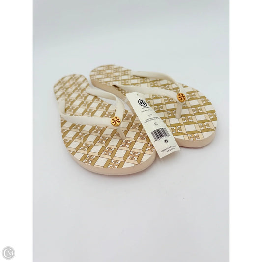 Sandals Designer By Tory Burch In Green & Tan, Size: 10