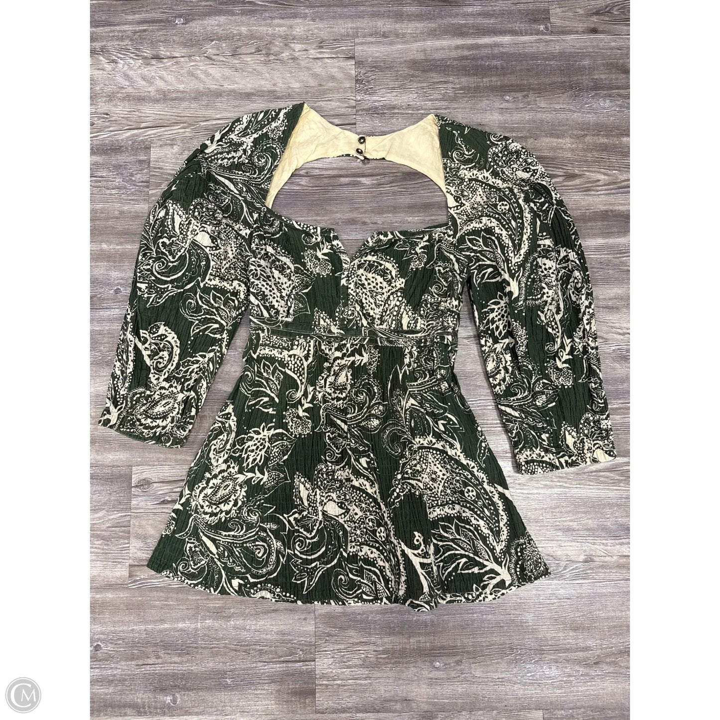 Dress Casual Short By Mara Hoffman In Green & Tan, Size: 8