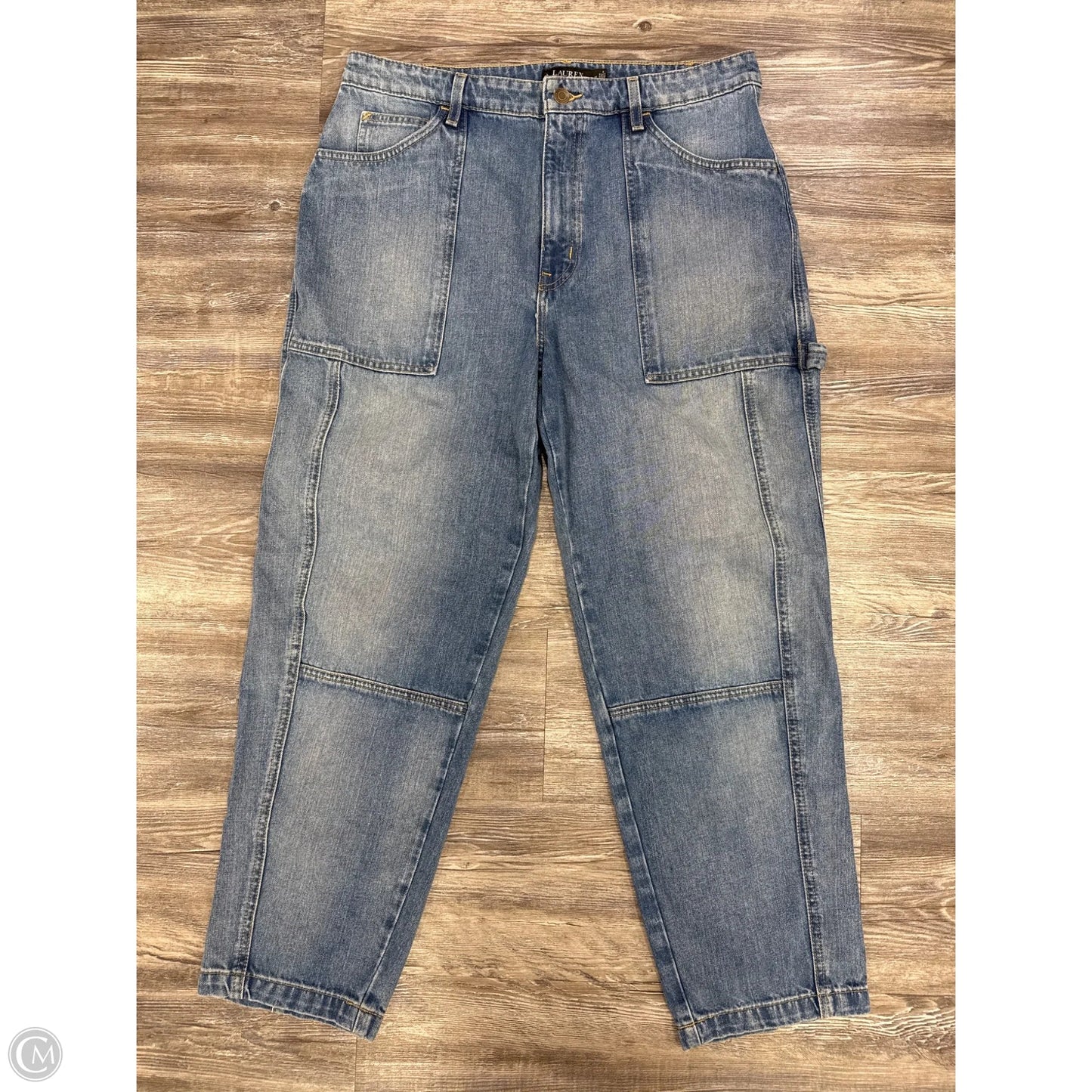 Jeans Wide Leg By Lauren By Ralph Lauren In Blue Denim, Size: 12
