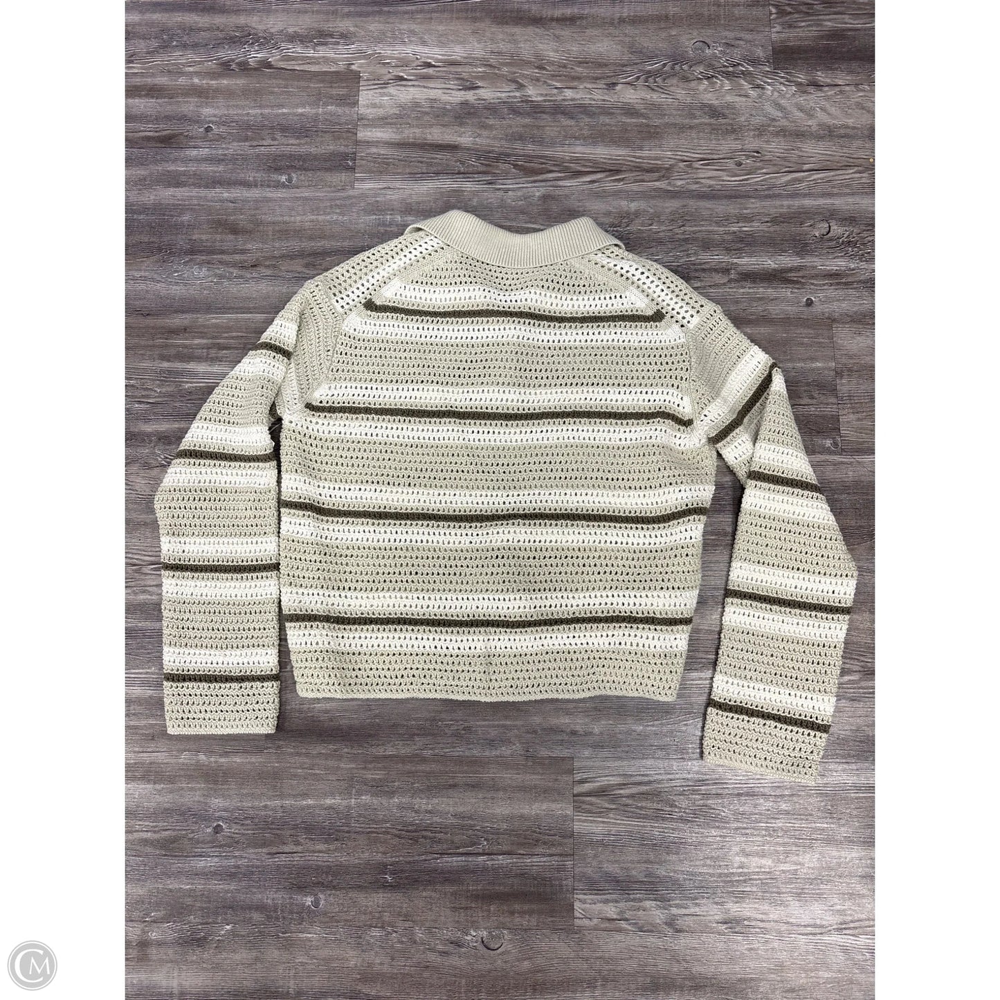 Sweater By Vince In Green & Tan, Size: L