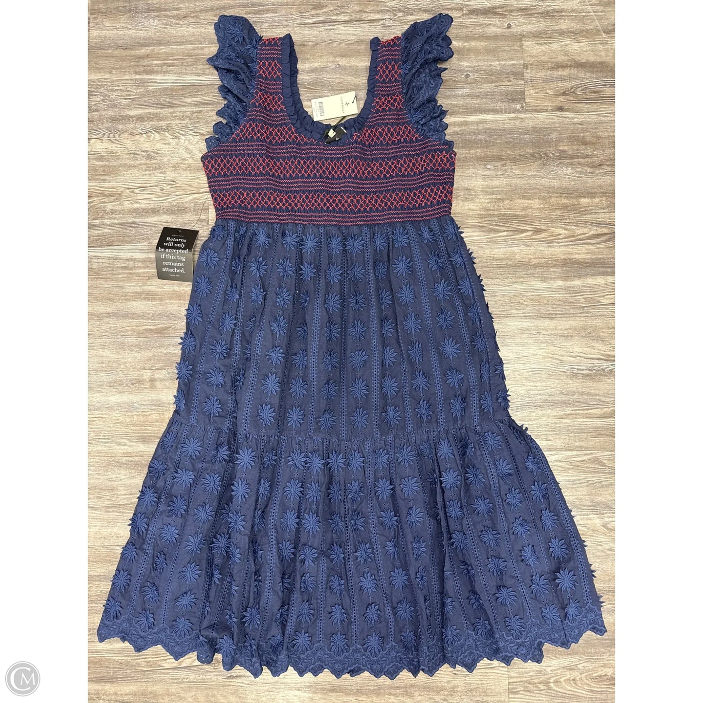 Dress Casual Midi By Tuckernuck In Blue & Red, Size: 3x