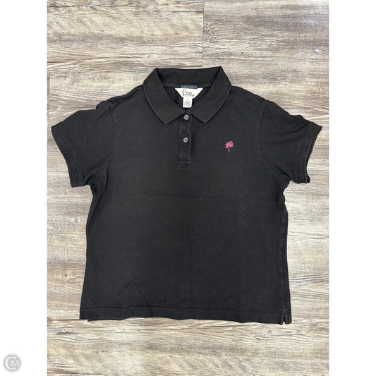 Top Short Sleeve Designer By Lilly Pulitzer In Black, Size: M