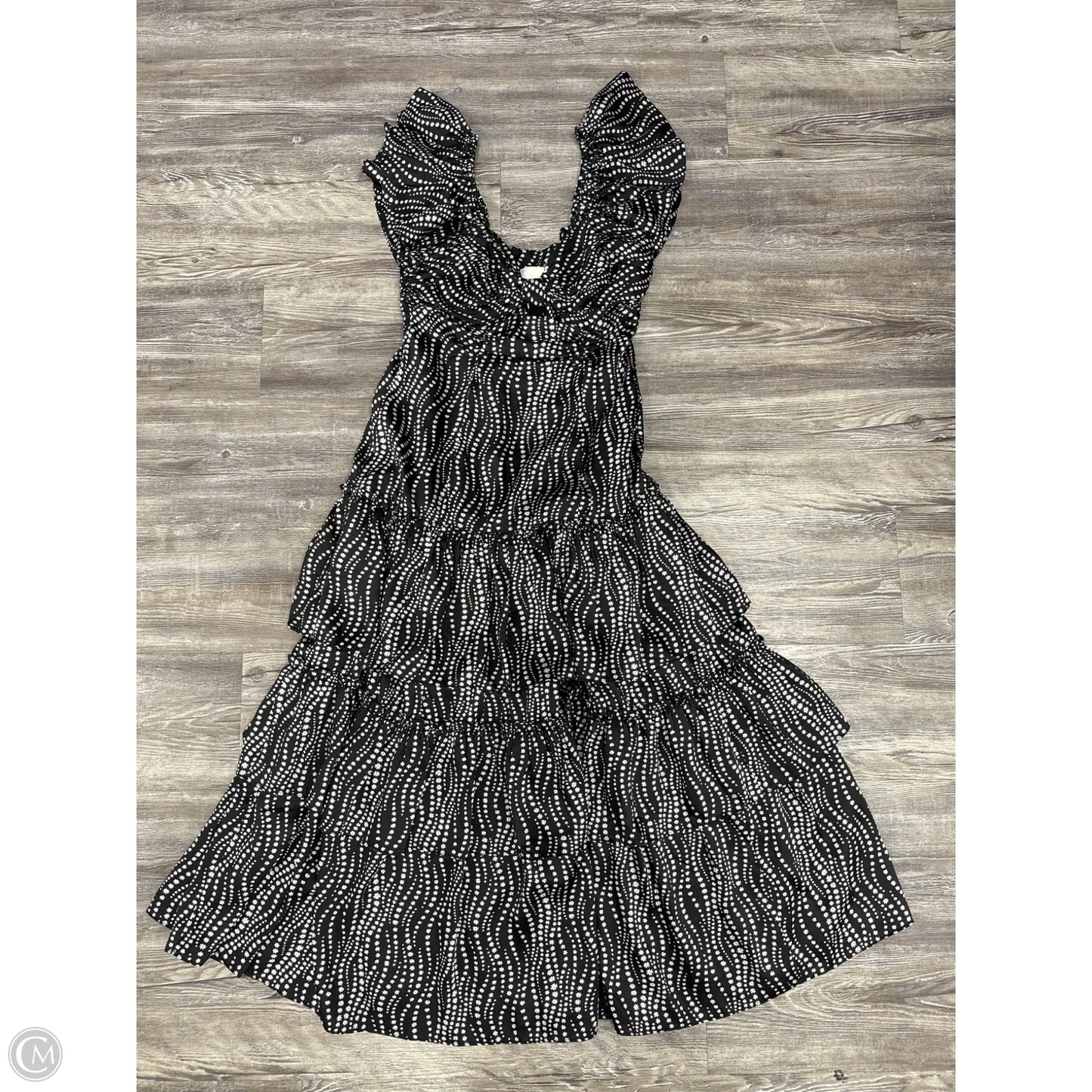 Dress Party Midi By Cinc A Sept In Black & Purple, Size: 4