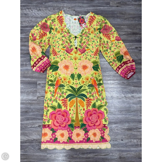 Dress Casual Midi By Farm Rio In Green & Pink, Size: M