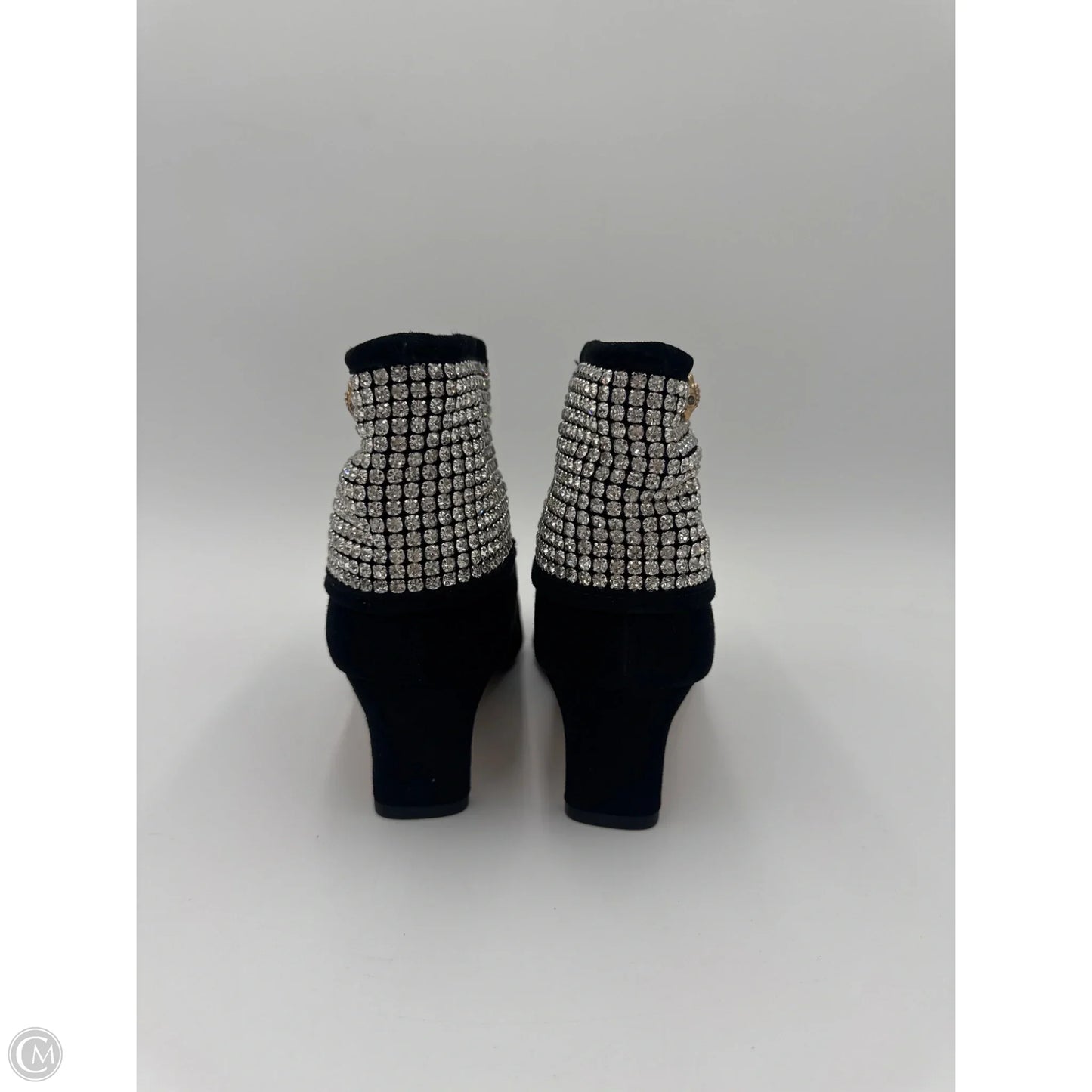 Boots Designer By Kurt Geiger In Black & Silver, Size: 8