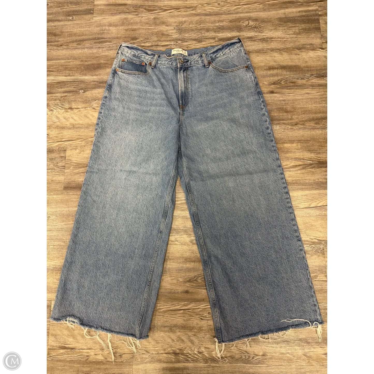 Jeans Wide Leg By Abercrombie And Fitch In Blue Denim, Size: 16