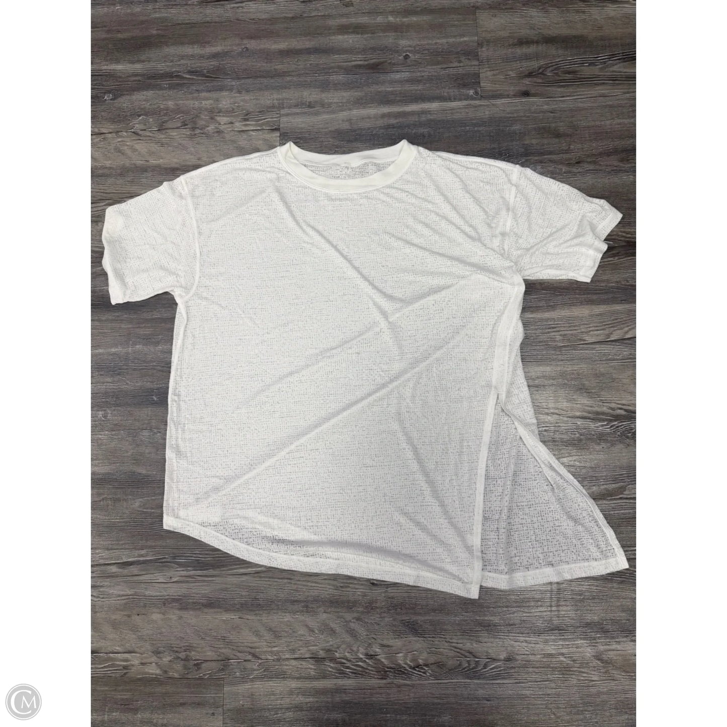 Athletic Top Short Sleeve By Lululemon In White, Size: L