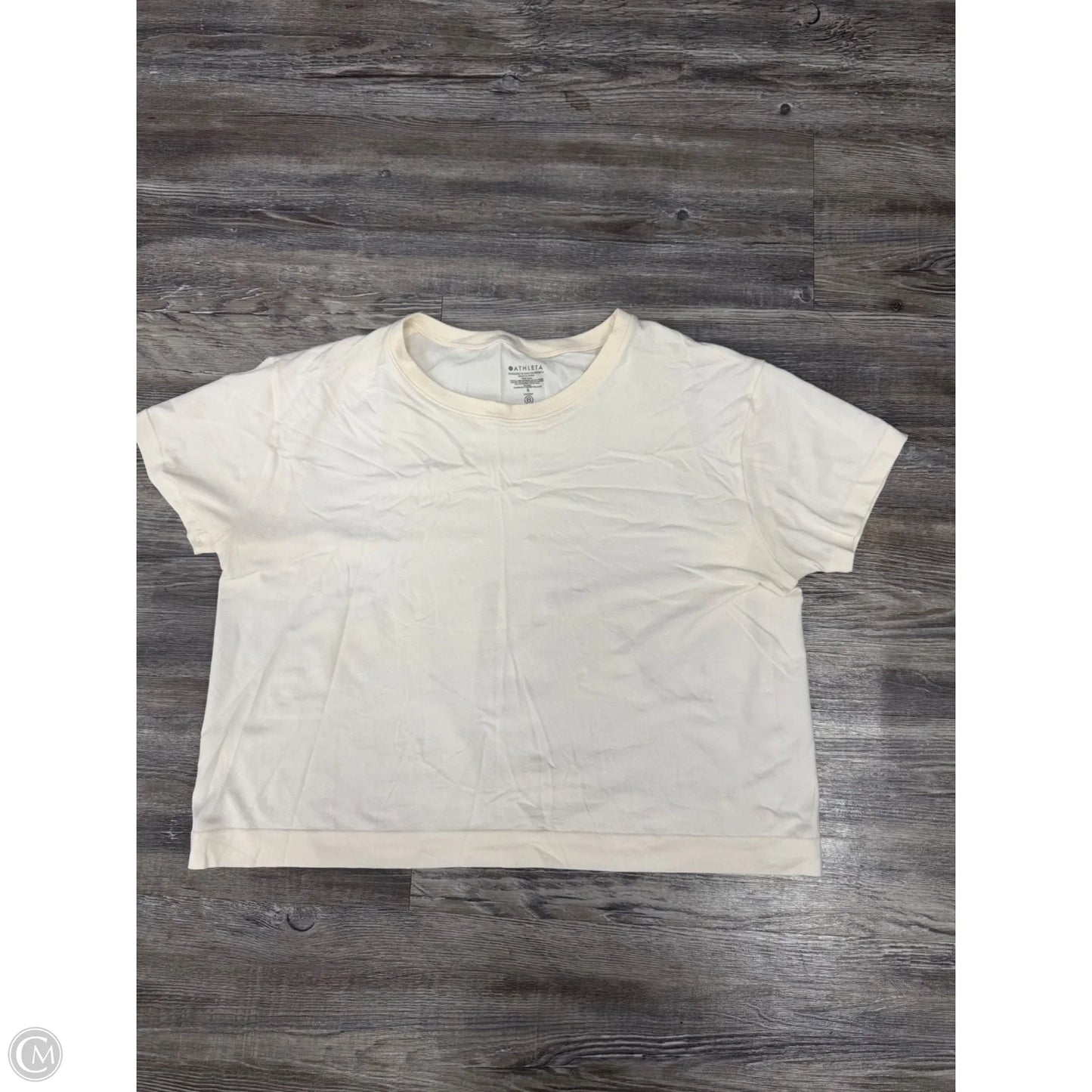 Athletic Top Short Sleeve By Athleta In Tan, Size: M