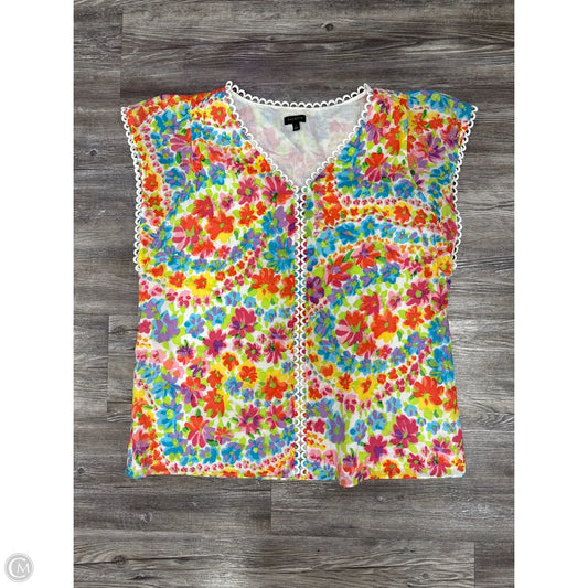 Top Short Sleeve Basic By Talbots In Multi-colored, Size: L