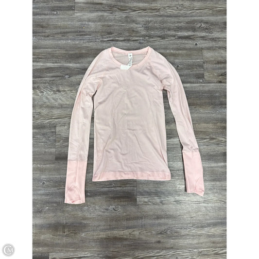 Athletic Top Long Sleeve Crewneck By Lululemon In Pink, Size: 4