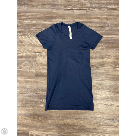 Athletic Top Short Sleeve By Lululemon In Navy, Size: 4