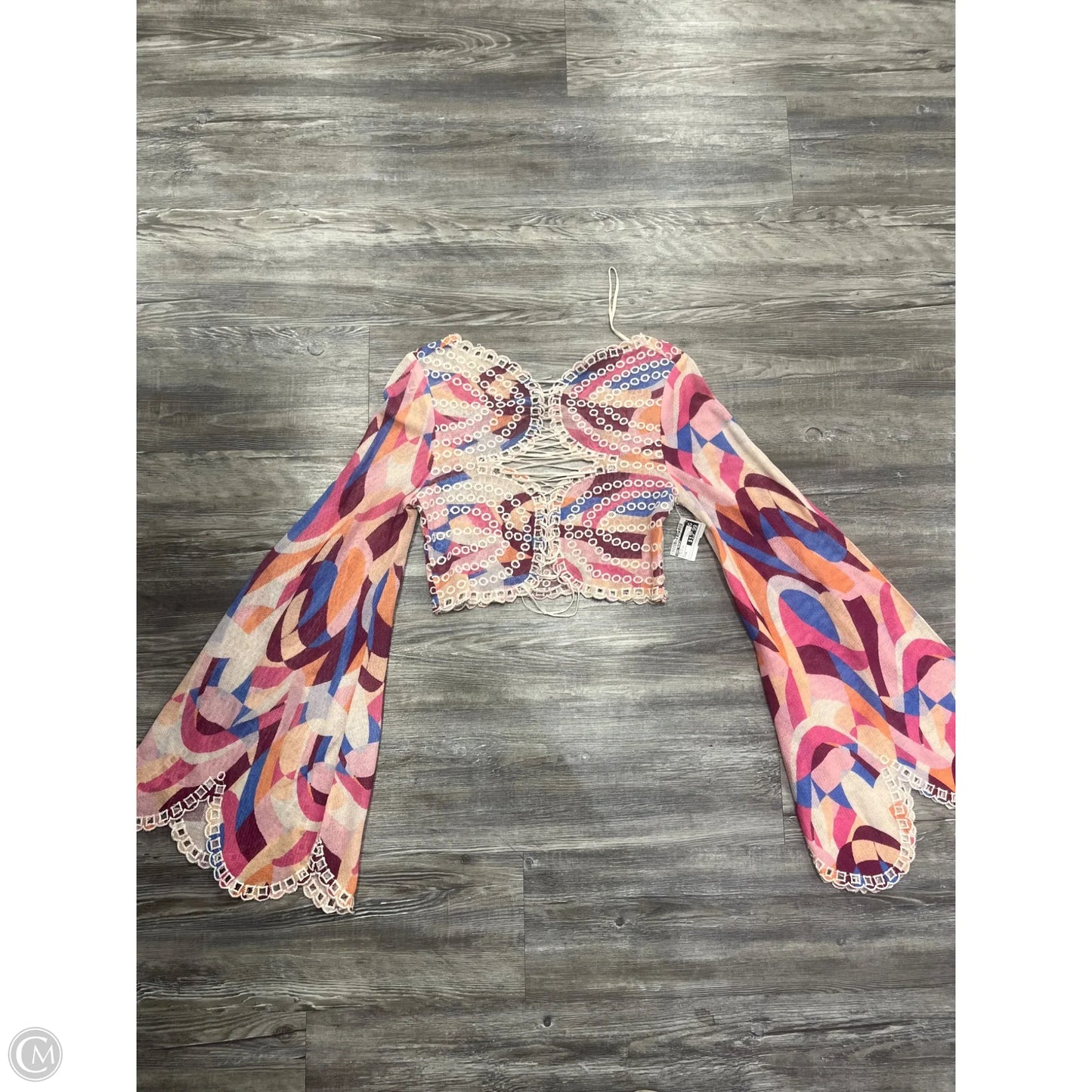 Top Long Sleeve By Free People In Pink & Tan, Size: M