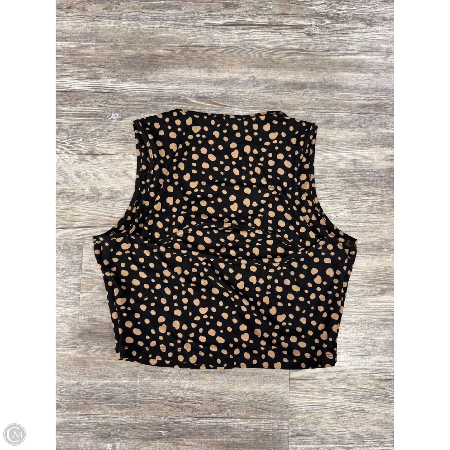 Top Sleeveless Basic By White Birch In Black & Tan, Size: L