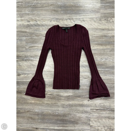 Top Long Sleeve Basic By White House Black Market In Purple, Size: Xxs