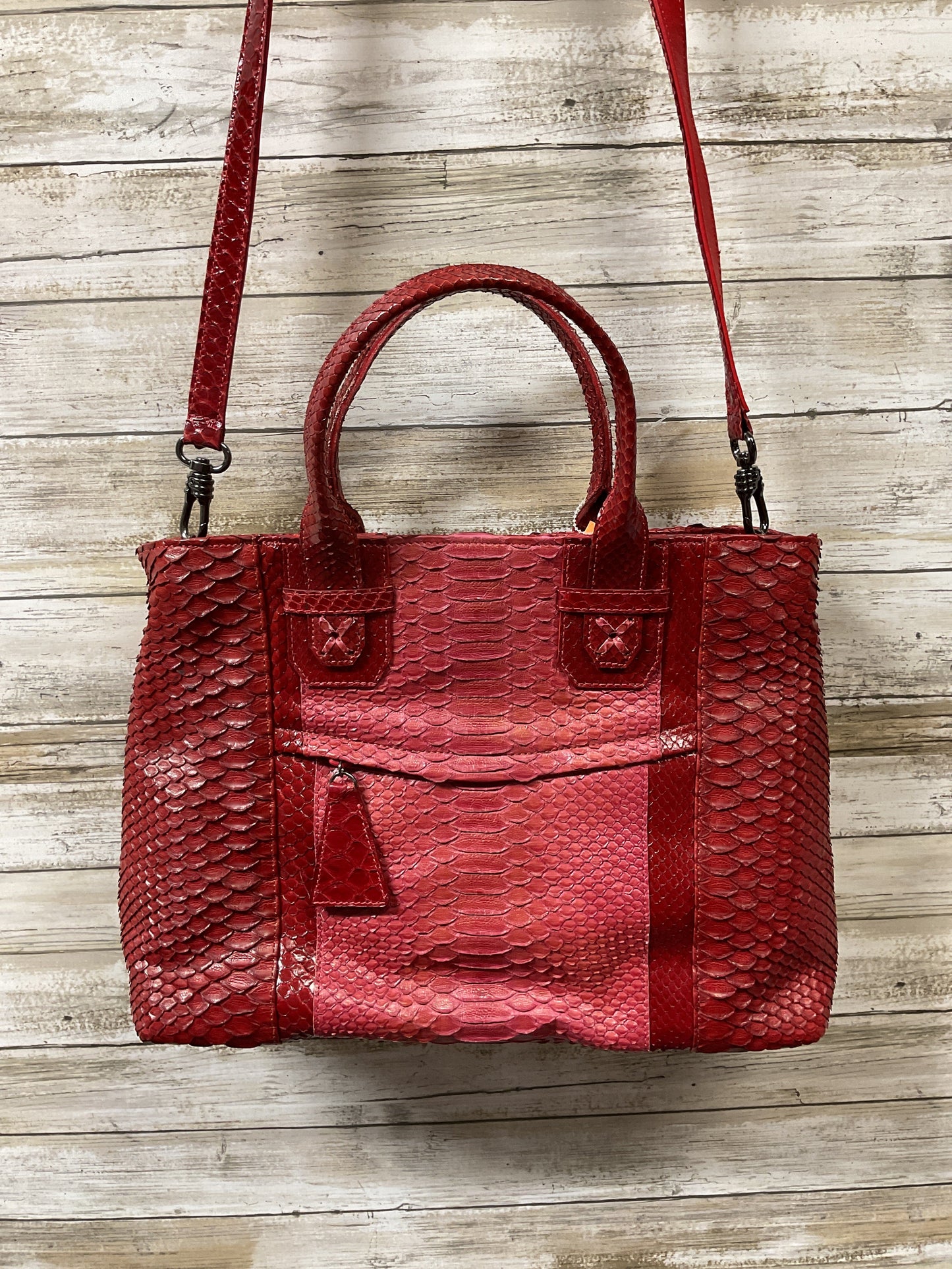 Handbag Leather By Cma In Red, Size:Medium