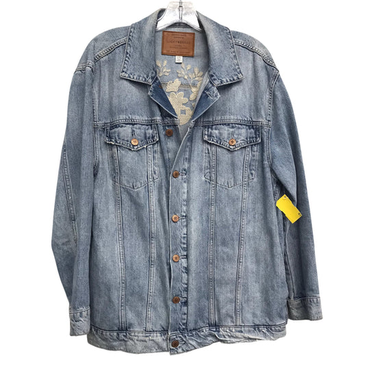 Jacket Denim By Lucky Brand In Blue Denim, Size:L