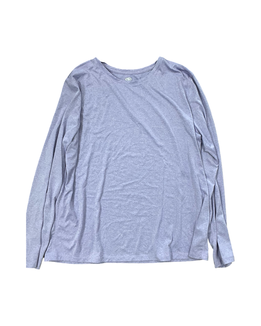 Athletic Top Ls Collar By Athletic Works In Purple, Size:1X