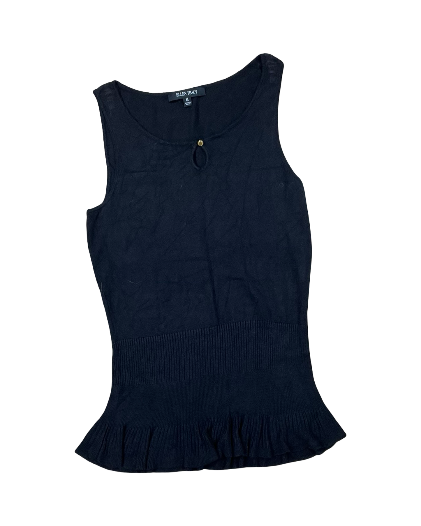 Top Sleeveless By Ellen Tracy In Black, Size:M