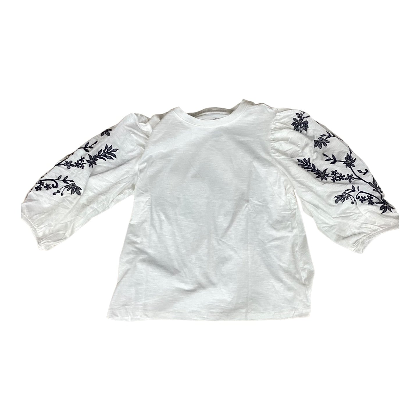 Top 3/4 Sleeve By St Johns Bay In Blue & White, Size:Xlp