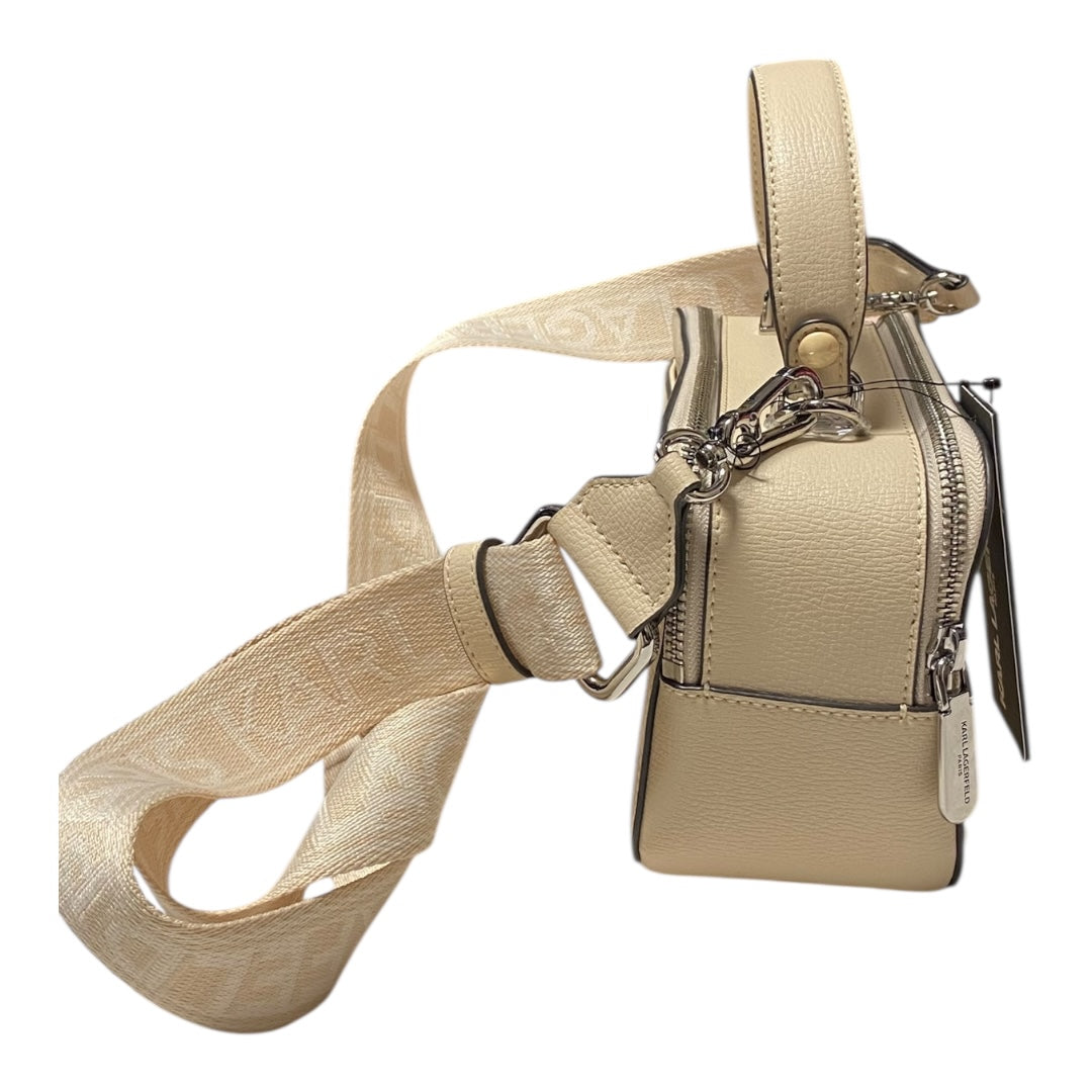 Handbag Designer By Karl Lagerfeld In Cream, Size:Small