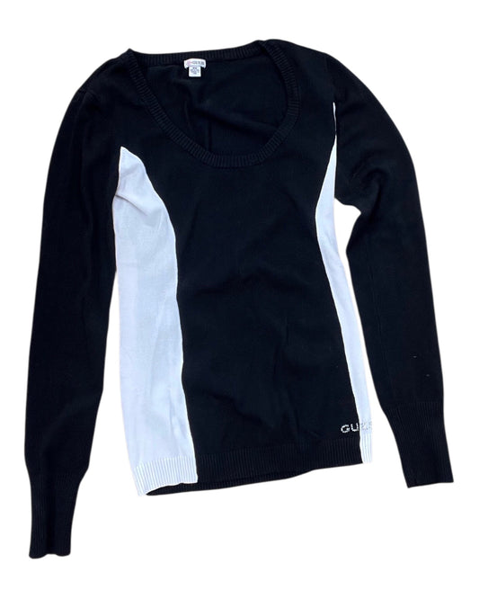 Top Ls By Guess In Black & White, Size:M