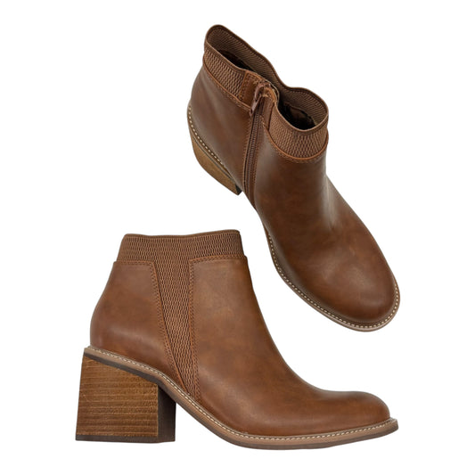 Boots Ankle Heels By Korks In Brown, Size:8.5