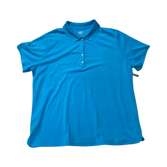 Top Ss By Lands End In Blue, Size:2X