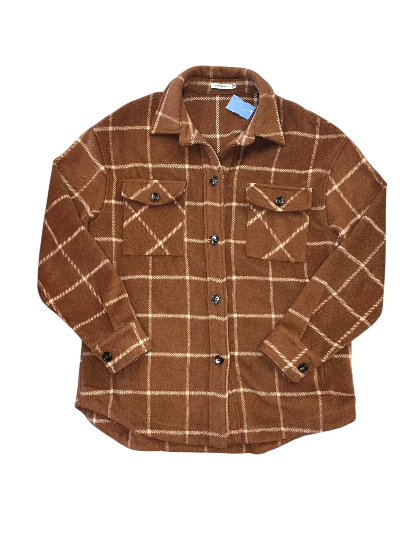 Jacket Shirt By Staccato In Plaid Pattern, Size:M