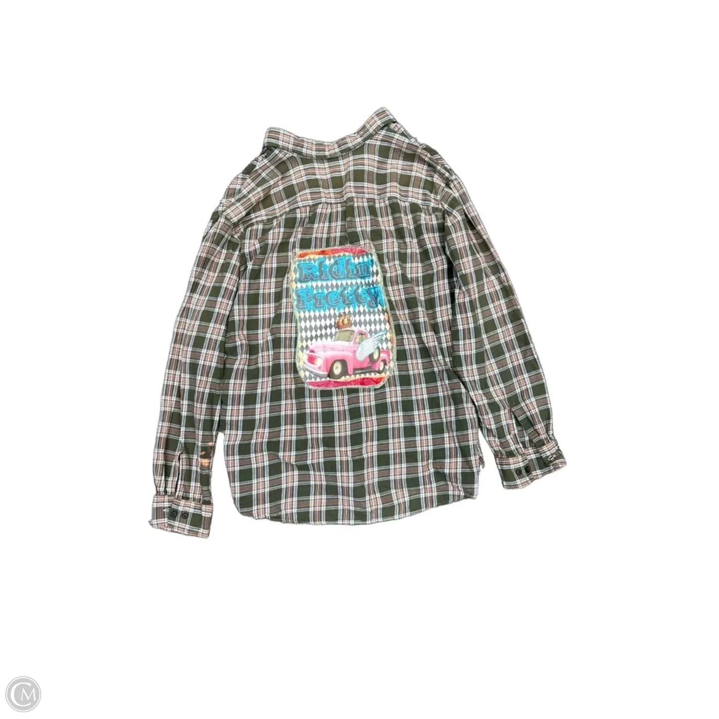 Top Long Sleeve By St Johns Bay In Plaid Pattern, Size: M