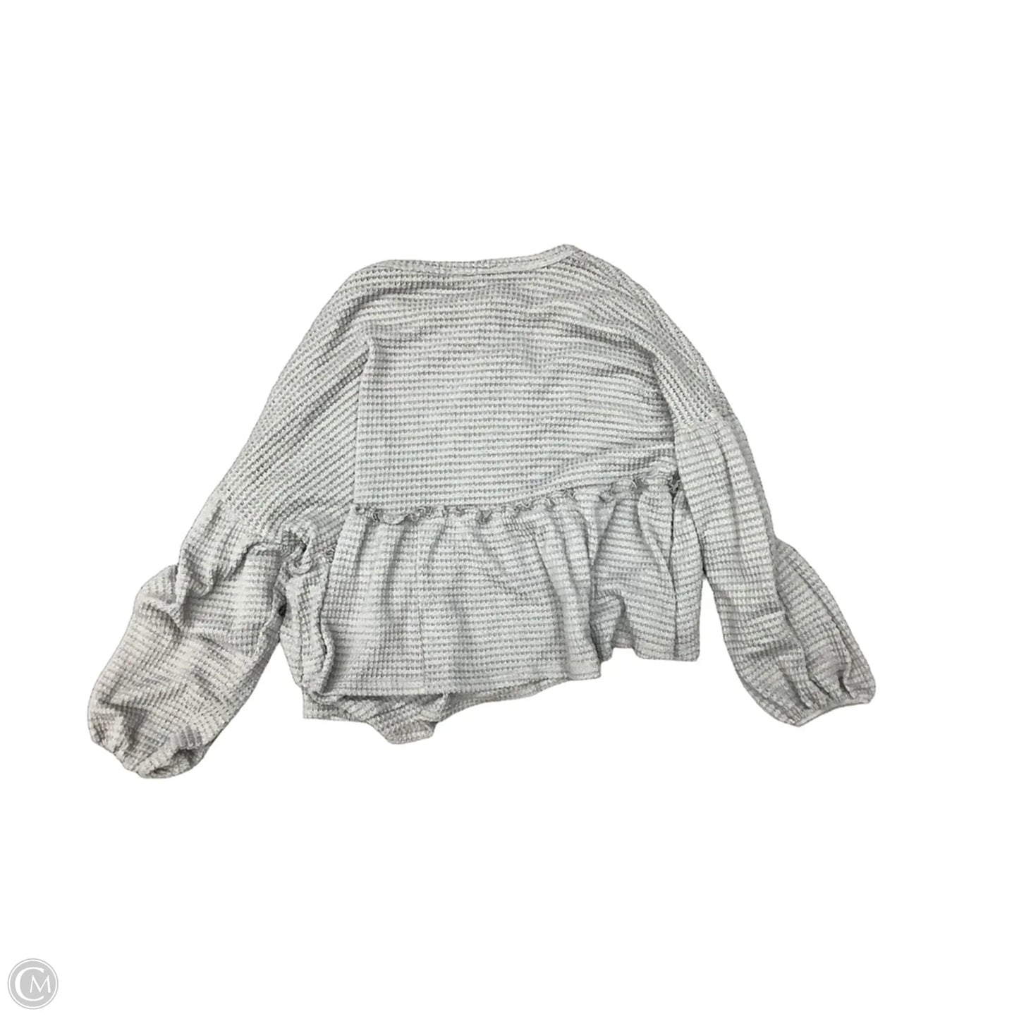 Top Long Sleeve By Peach Love Cream California In Grey, Size: M