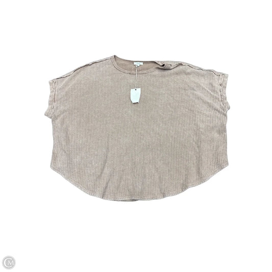 Top Short Sleeve By Easel In Brown, Size: L
