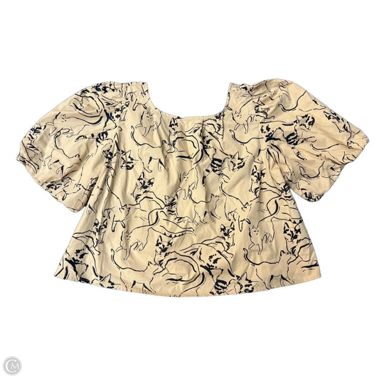Top Short Sleeve By Maeve In Tan, Size: M
