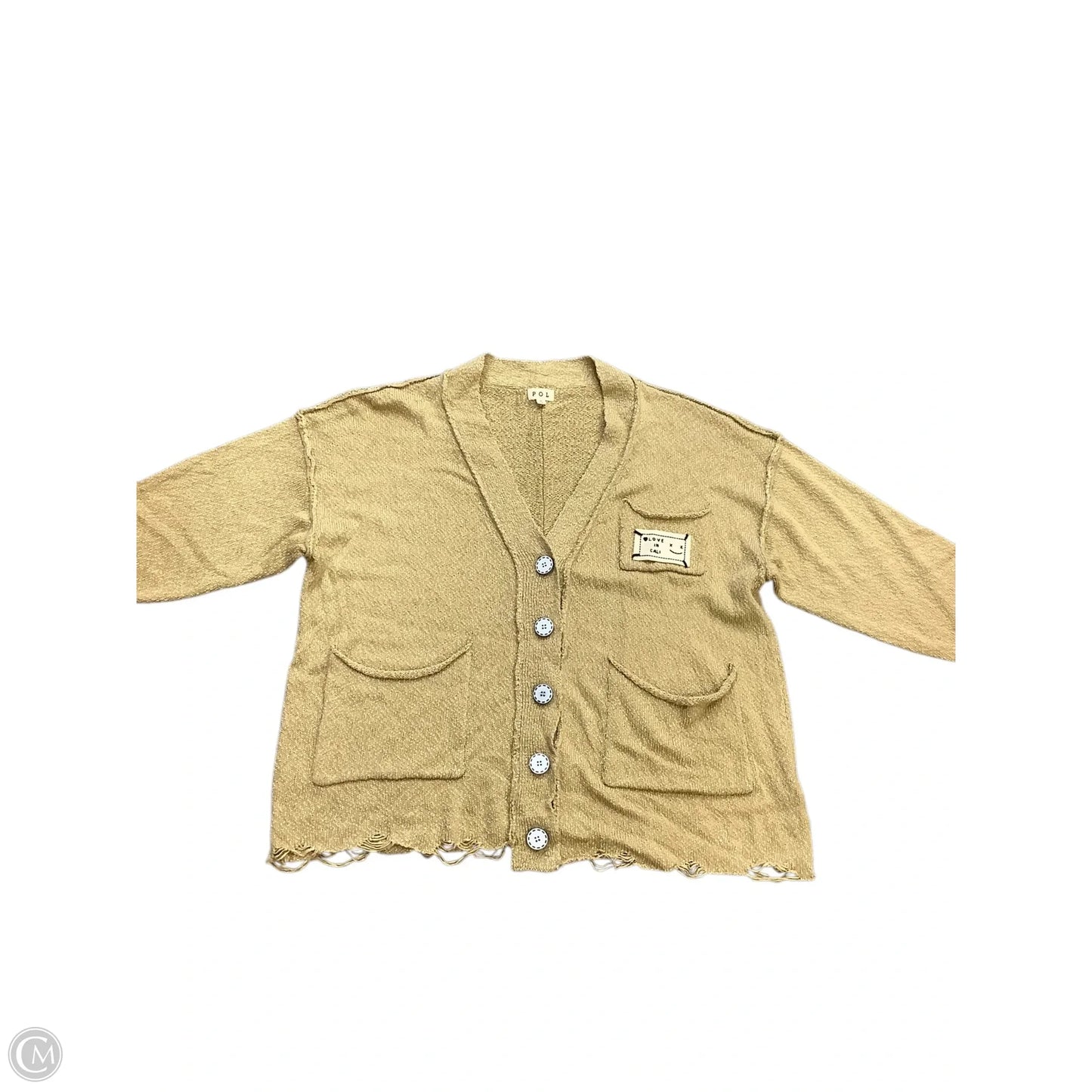 Sweater Cardigan By Pol In Gold, Size: S