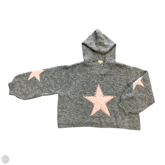 Sweatshirt Hoodie By Pol In Grey, Size: M