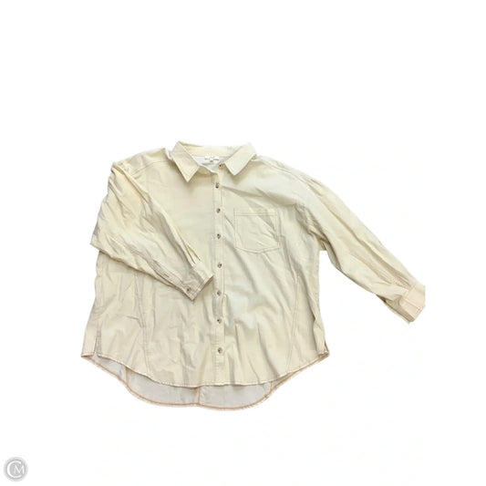 Top Long Sleeve Basic By Easel In Cream, Size: 1x