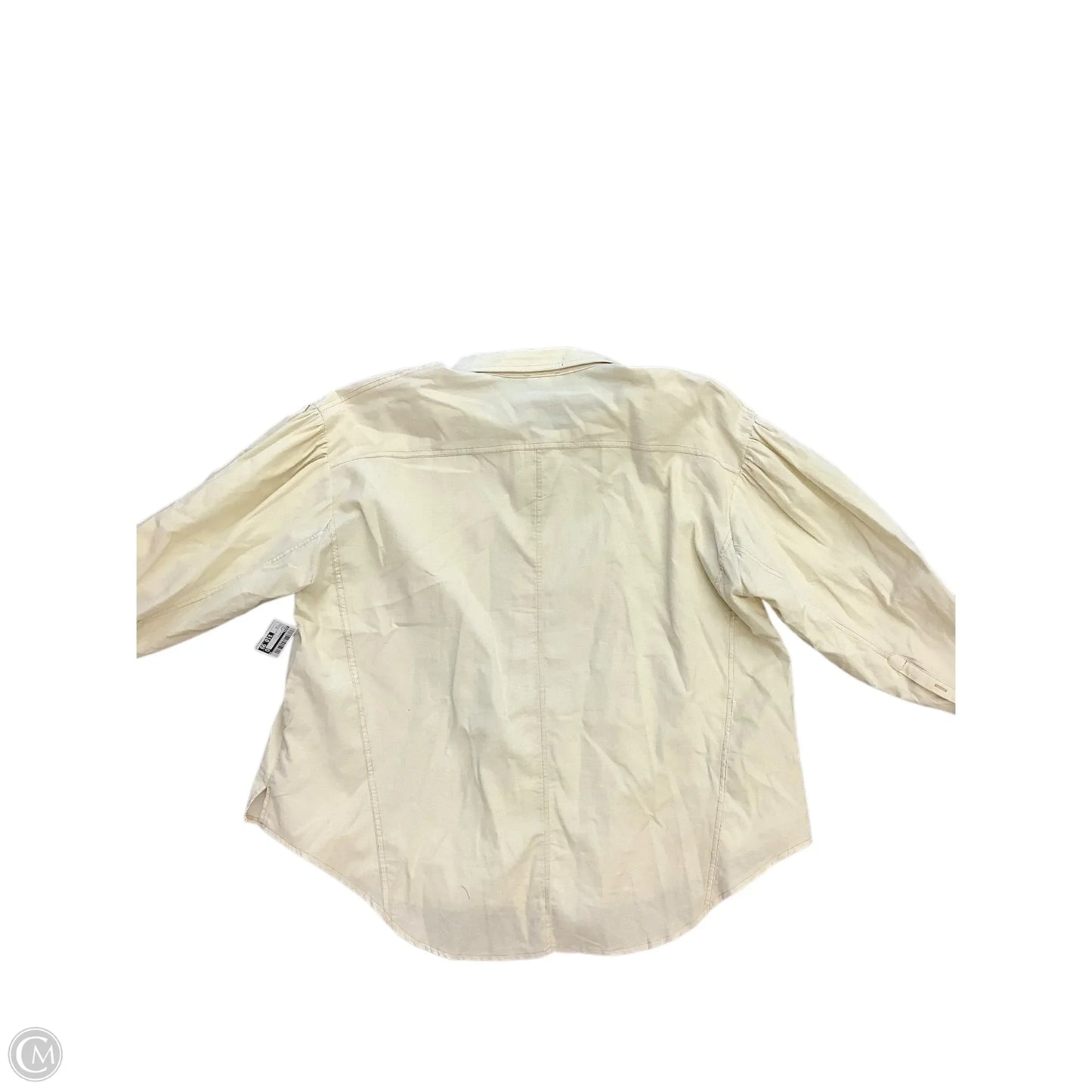 Top Long Sleeve Basic By Easel In Cream, Size: 1x