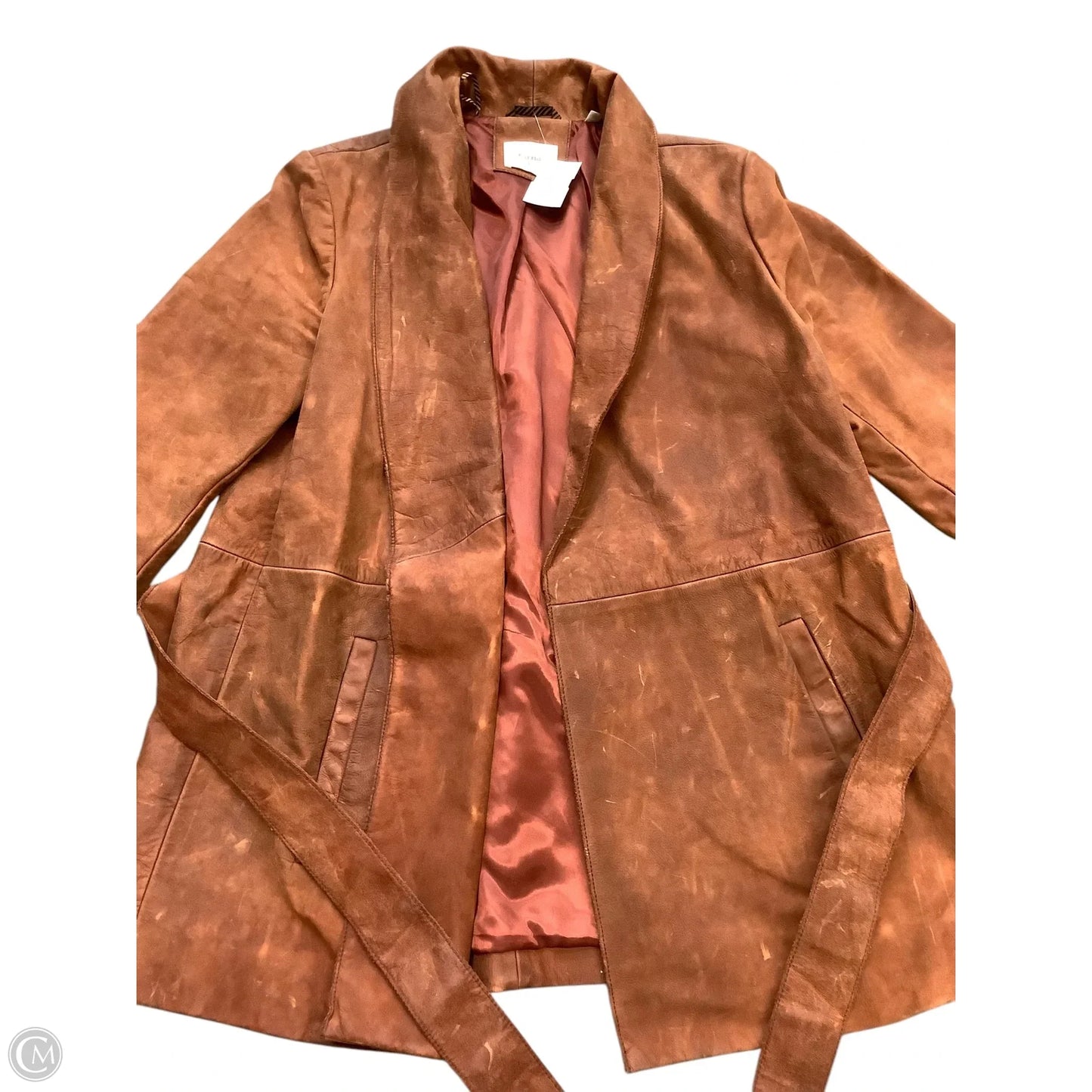 Jacket Leather By Cma In Brown, Size: S