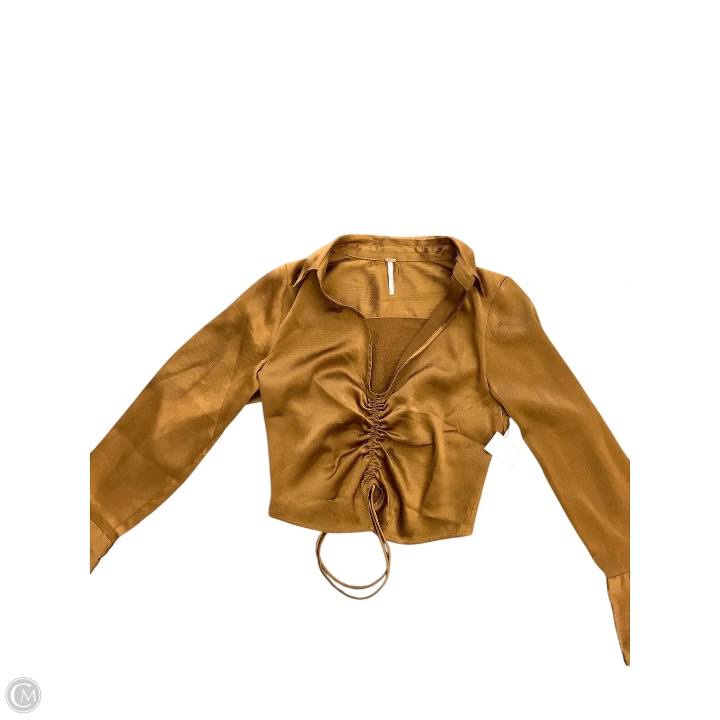 Blouse Long Sleeve By Free People In Gold, Size: S