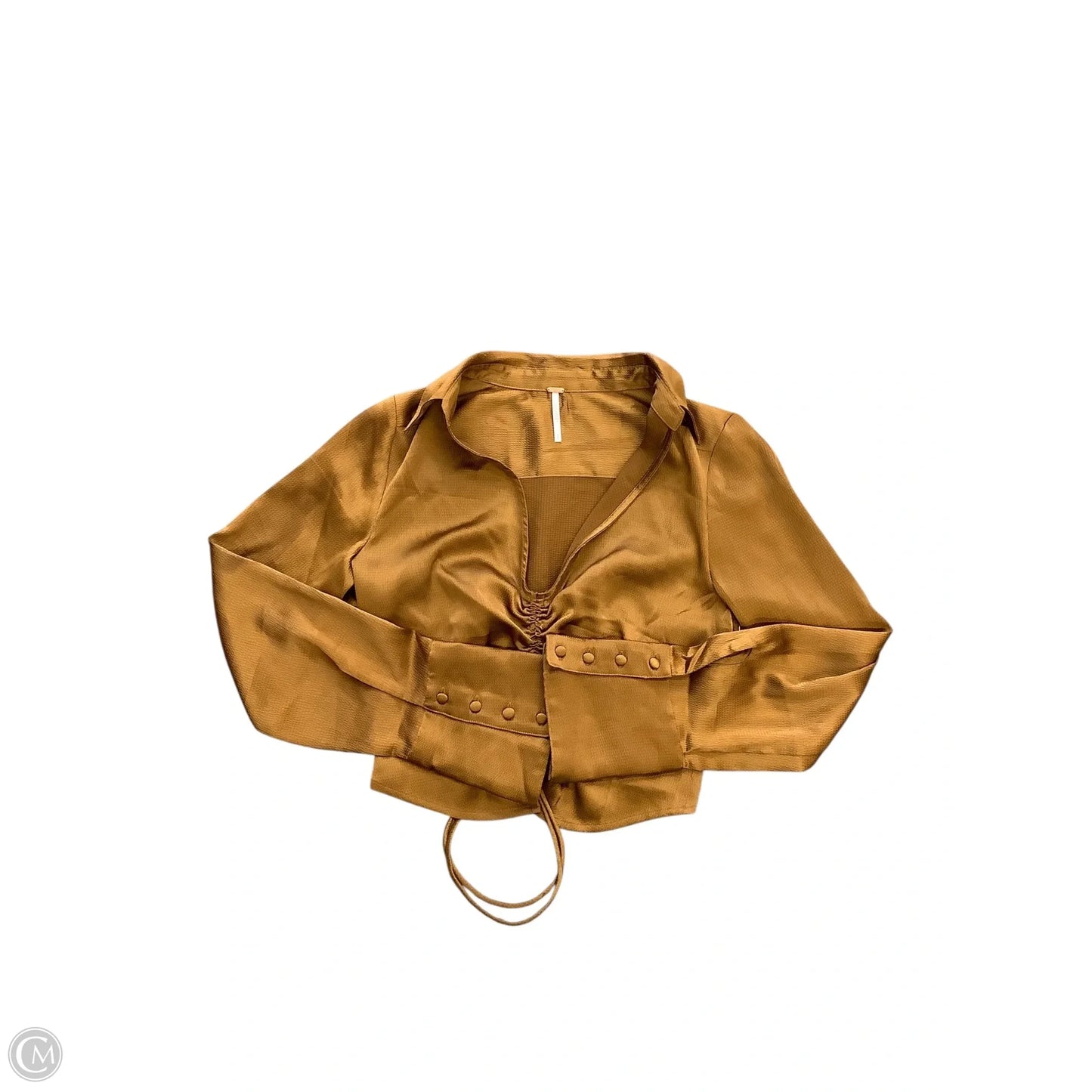 Blouse Long Sleeve By Free People In Gold, Size: S