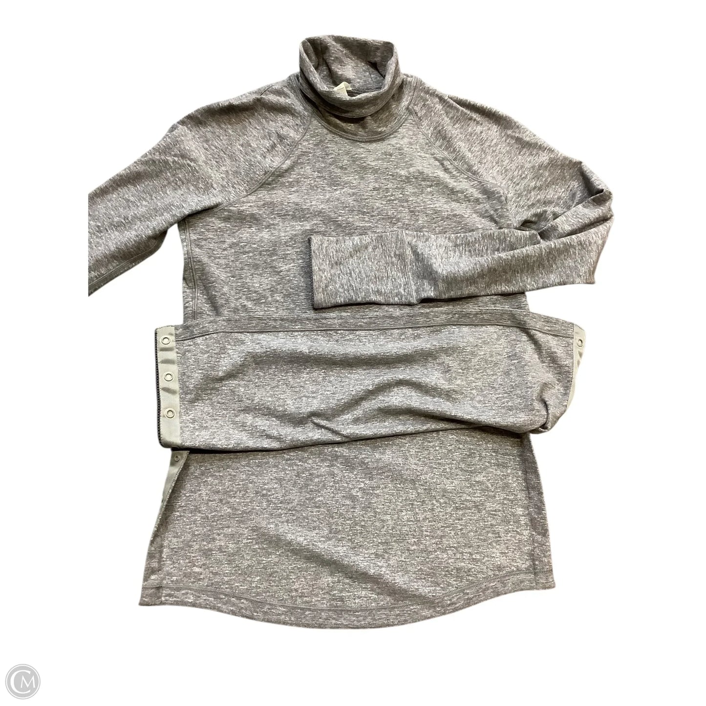Athletic Top Long Sleeve Crewneck By Lululemon In Grey, Size: 4