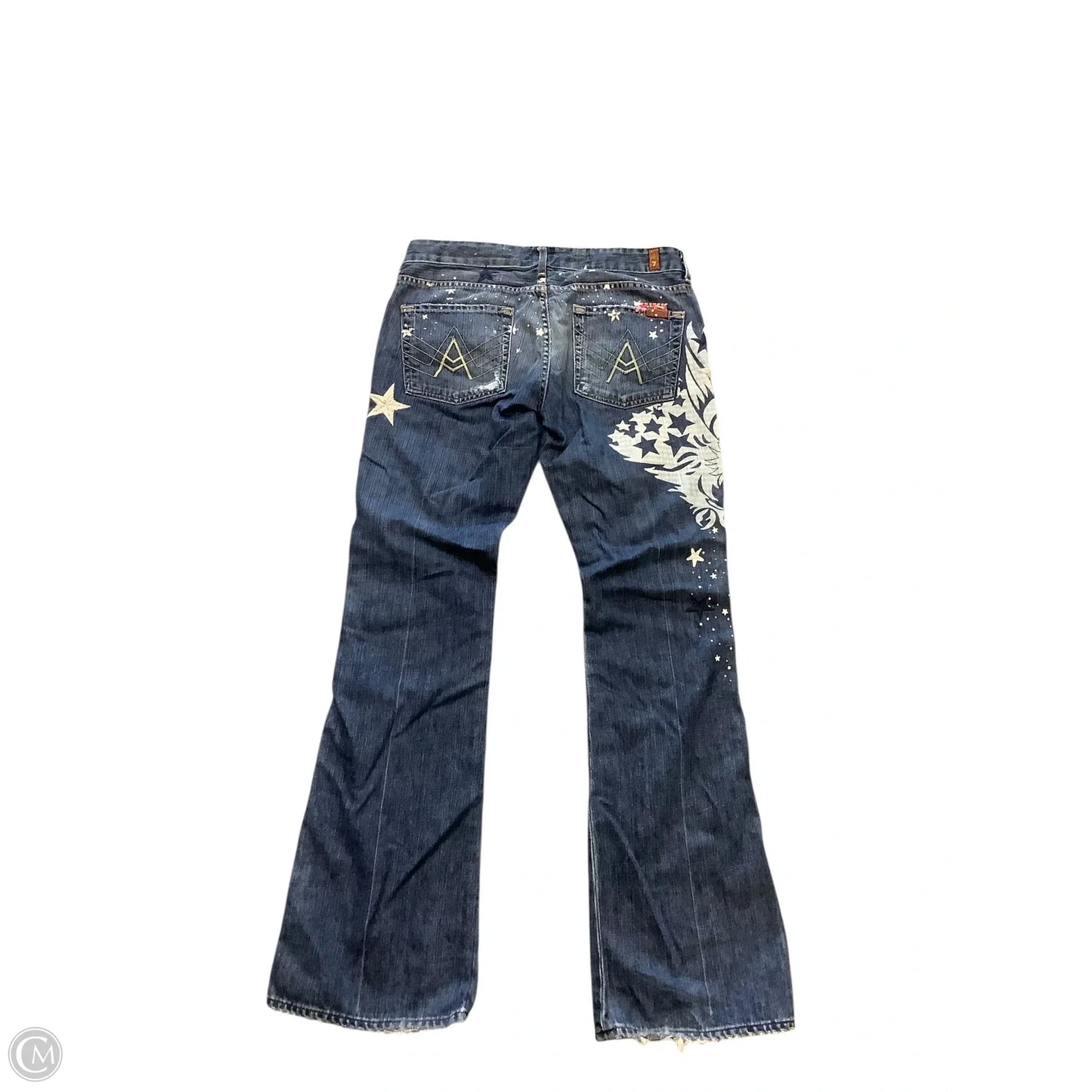 Jeans Flared By Seven 7 In Blue Denim, Size: 12