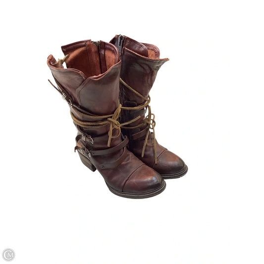 Boots Mid-calf Flats By Freebird In Brown, Size: 9