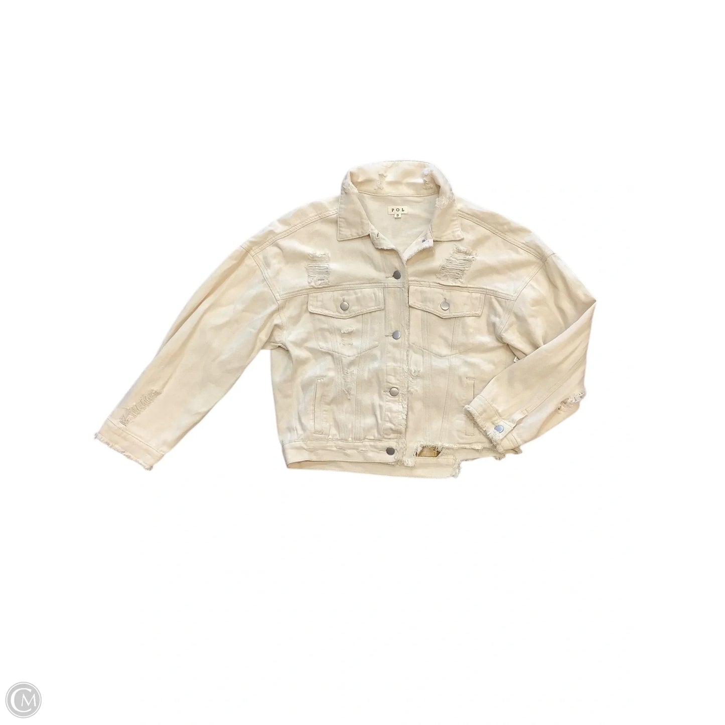Jacket Denim By Pol In Cream, Size: S