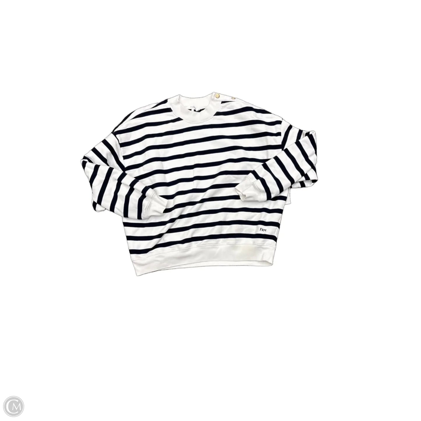 Top Long Sleeve Basic By Frame In Striped Pattern, Size: M